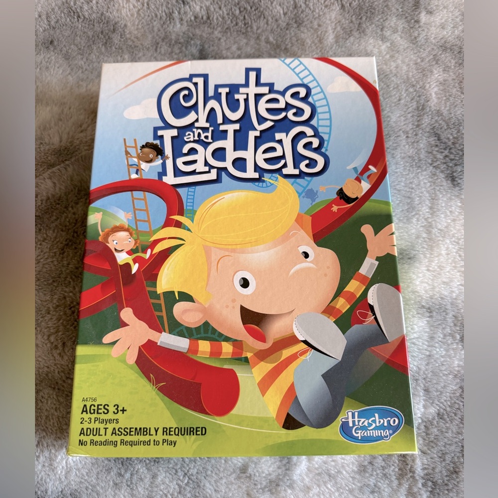 Hasbro Chutes and Ladders Game - Red, Yellow, Green Fun